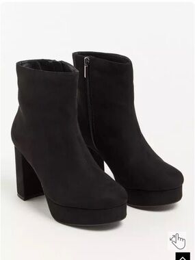 Platform Bootie - Faux Suede Black (WW)
